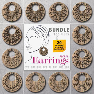 floral earrings, laser cut, floral earrings pattern, digital trend design, digitaltrenddesign.com